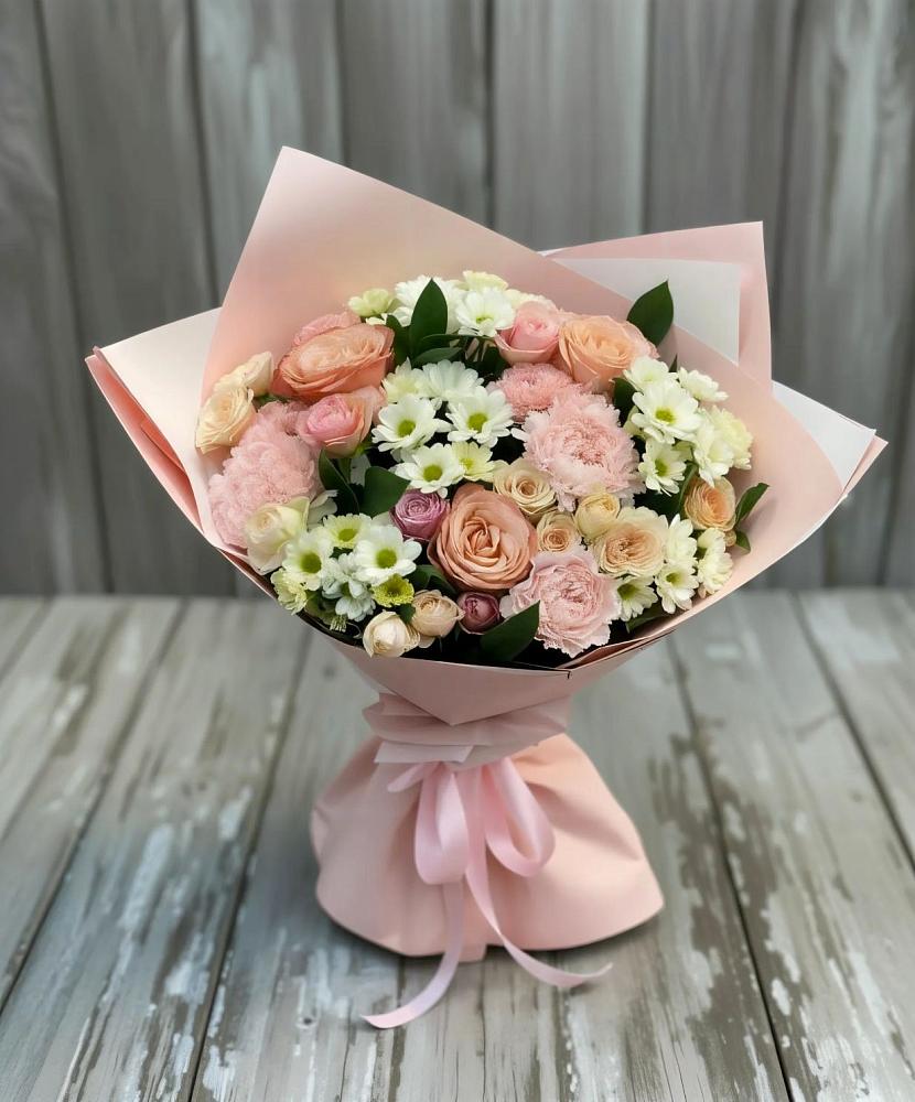 Букет цветов из: Гвоздики, Розы и Хризантемы в Новоселицах