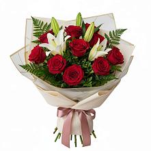 Букет цветов из:  Лилии и Розы #REPLACE_PRED# Новоселицах