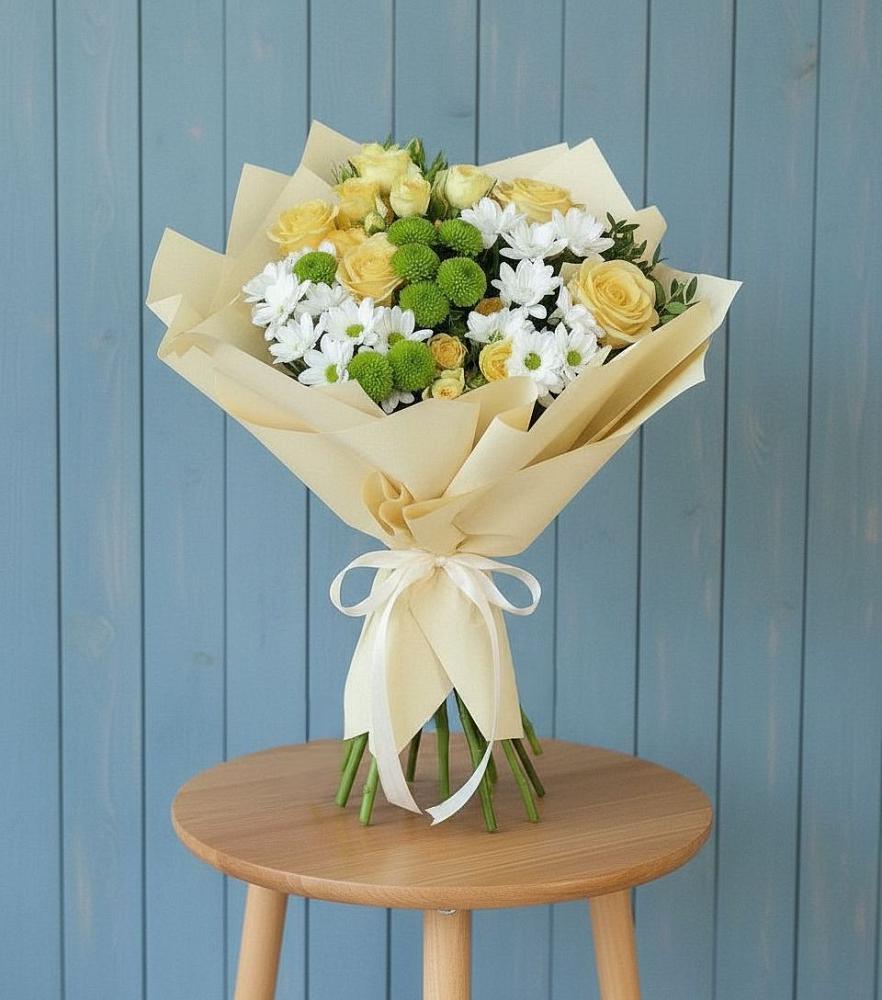 Букет цветов из: Хризантемы и Розы в Новоселицах