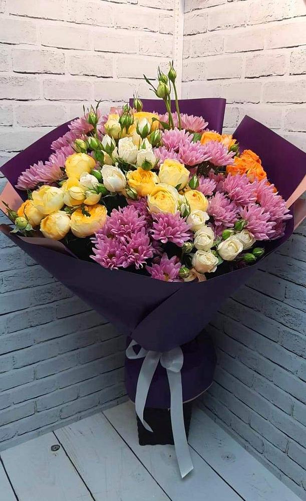 Букет цветов из: Хризантемы и Розы в Новоселицах