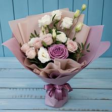Букет цветов из:  Розы и Лизиантусы в Новоселицах