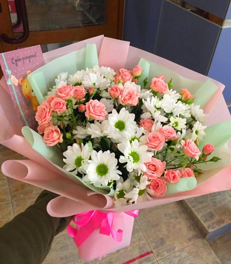 Букет цветов из: Розы и Хризантемы в Новоселицах