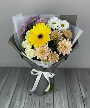 Букет цветов из:  Розы, Герберы и Хризантемы в Новоселицах