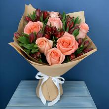 Букет цветов из:  Розы и Альстромерии в Новоселицах