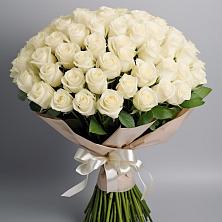 Букет 101 беля роза Белоснежка в Новоселицах