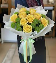 Букет цветов из:  Хризантемы и Розы в Новоселицах