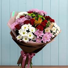 Букет цветов из:  Розы, Хризантемы и Альстромерии в Новоселицах