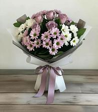 Букет цветов из:  Хризантемы и Розы #REPLACE_PRED# Новоселицах