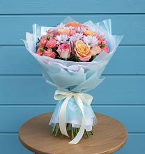 Букет цветов из:  Хризантемы и Розы в Новоселицах