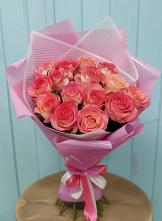 Букет 15 Розовых роз Равель в Новоселицах