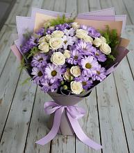 Букет цветов из:  Хризантемы и Розы в Новоселицах