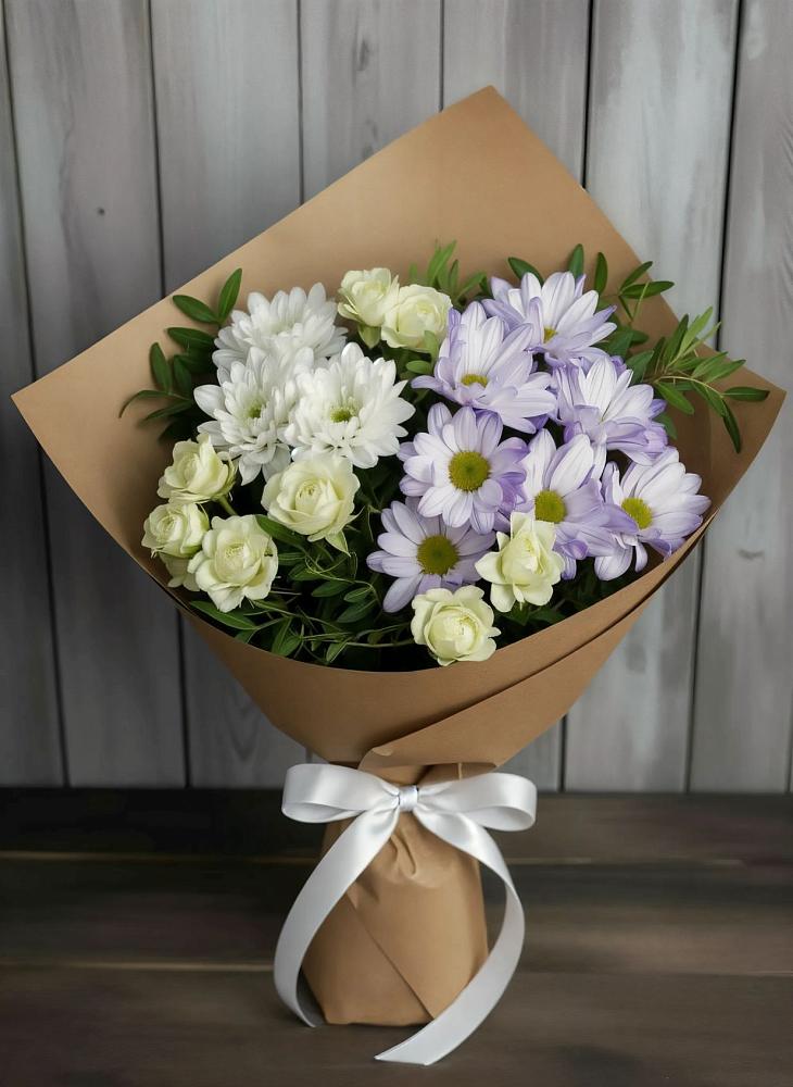 Букет цветов из: Хризантемы и Розы в Новоселицах
